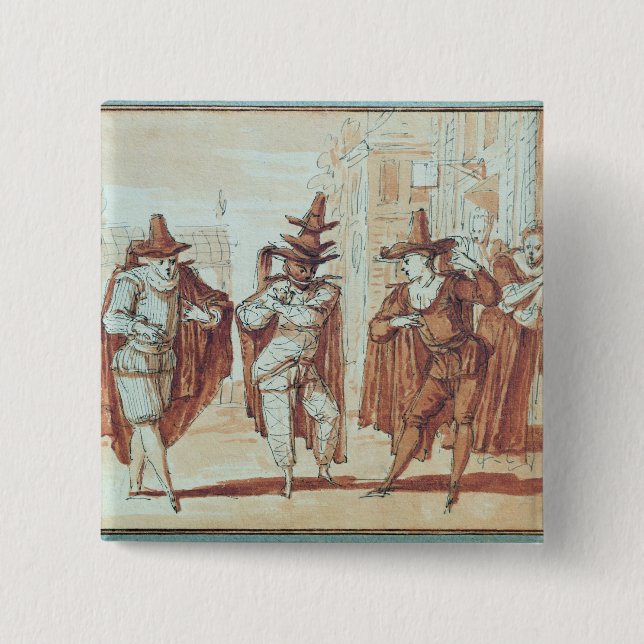 Bóton Quadrado 5.08cm Cena teatral (Frente)