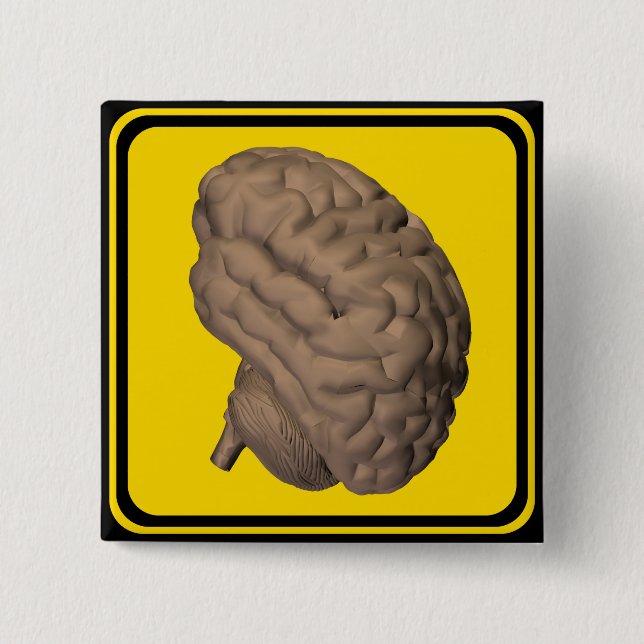 Bóton Quadrado 5.08cm Cérebro À Frente! (Frente)