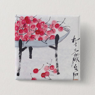 Bóton Quadrado 5.08cm Cerejas