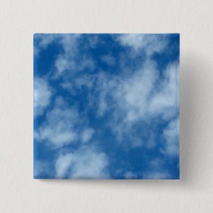 Bóton Quadrado 5.08cm Céu azul com foto das nuvens