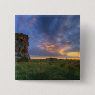 Bóton Quadrado 5.08cm Céus espetaculares do pôr do sol em Medicine Rocks