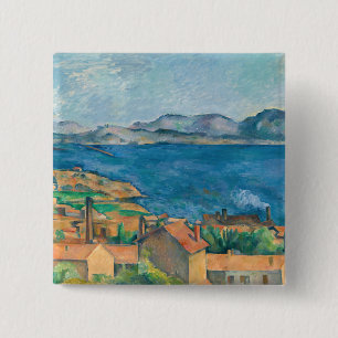 Bóton Quadrado 5.08cm Cezanne - Baía de Marselha, Vista de L'Estaque