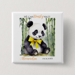 Bóton Quadrado 5.08cm Chá de fraldas Baby Panda