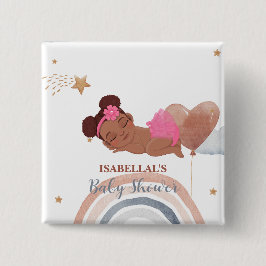 Bóton Quadrado 5.08cm Chá de fraldas de crianças africanas, estrela da L