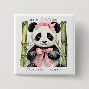 Bóton Quadrado 5.08cm Chá de fraldas de Meninas Bear Bear Bear Baby Pand