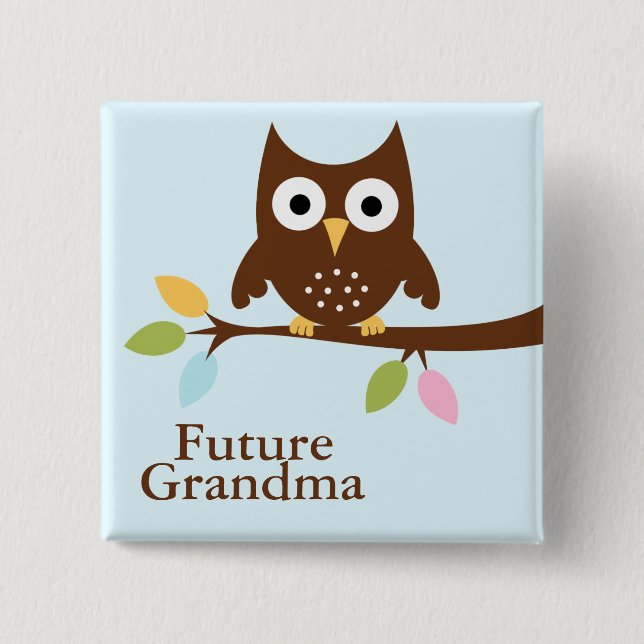 Bóton Quadrado 5.08cm Chá de fraldas dos animais da floresta (Frente)