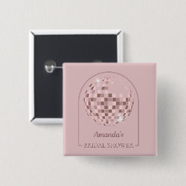 Bóton Quadrado 5.08cm Chá de panela rosa Disco Boogie