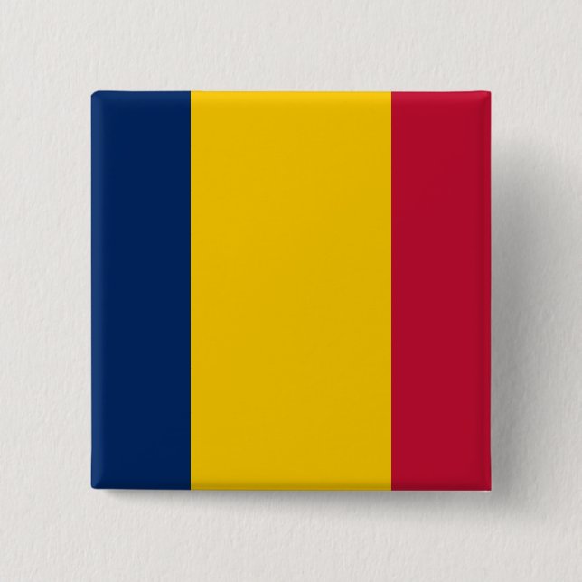 Bóton Quadrado 5.08cm Chad Flag (Frente)