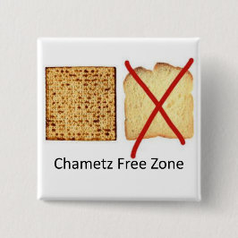 Bóton Quadrado 5.08cm Chametz Free Zone