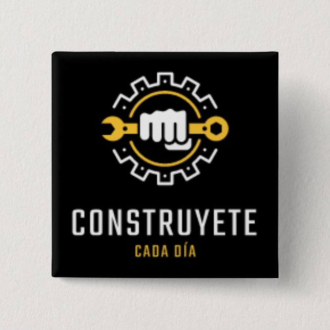 Bóton Quadrado 5.08cm Chapa elegante  (Frente)