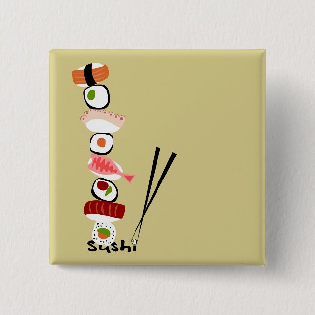 Bóton Quadrado 5.08cm chapacuadradasushi (Frente)