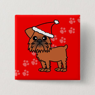 Bóton Quadrado 5.08cm Chapéu bonito do papai noel dos desenhos animados