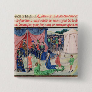 Bóton Quadrado 5.08cm Charlemagne e seus barons que enchanted