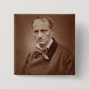Bóton Quadrado 5.08cm Charles Baudelaire (1821-67), poeta francês,