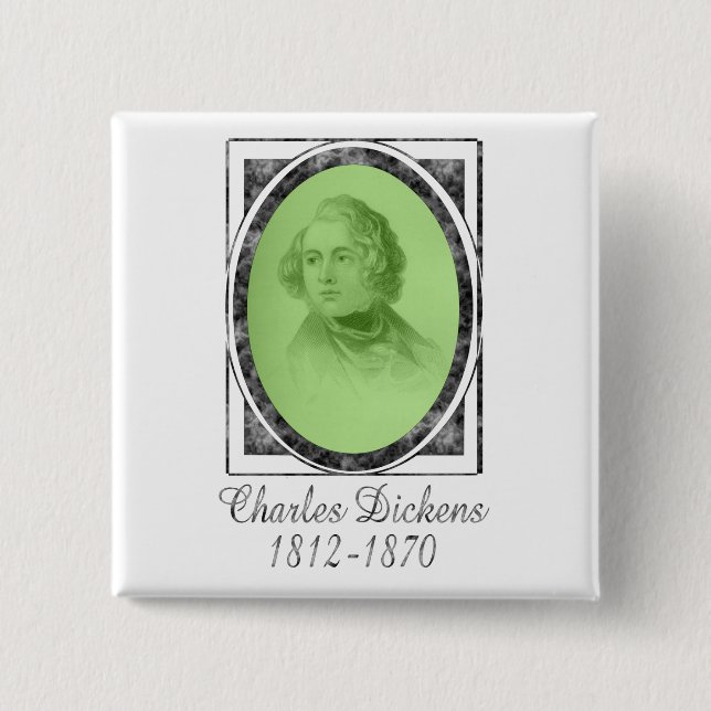 Bóton Quadrado 5.08cm Charles Dickens (Frente)