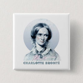 Bóton Quadrado 5.08cm Charlotte Bronte Richmond - Retrato de Pintura