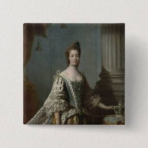 Bóton Quadrado 5.08cm Charlotte Sophia de Mecklenburg-Strelitz, 1762