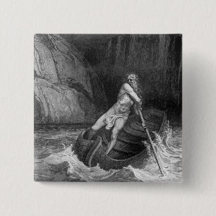 Bóton Quadrado 5.08cm Charon, Ferryman do inferno