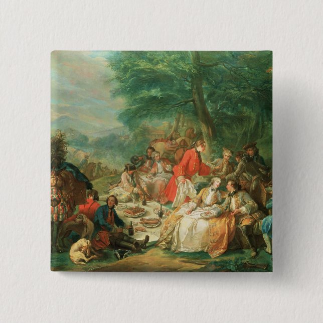 Bóton Quadrado 5.08cm Chasse do La, século XVIII (Frente)