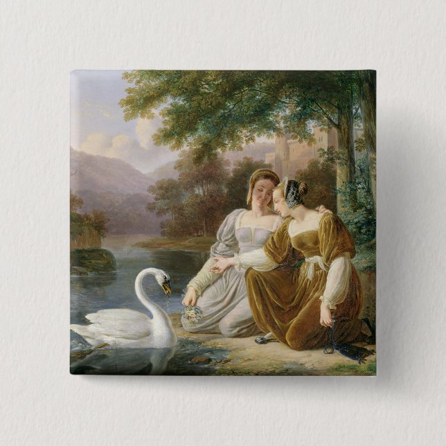 Bóton Quadrado 5.08cm Chatelaines (Frente)