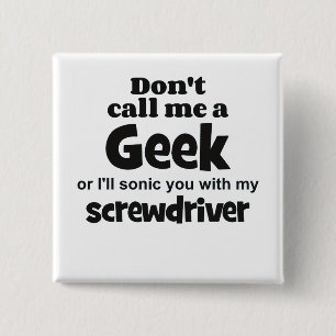 Bóton Quadrado 5.08cm chave de fenda do geek bf