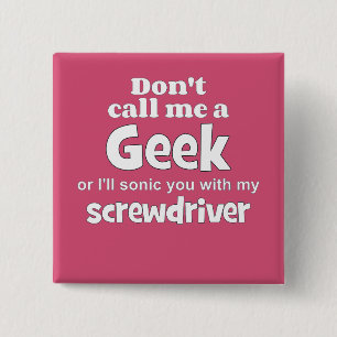 Bóton Quadrado 5.08cm chave de fenda do geek wf