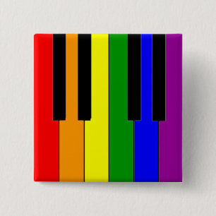 Bóton Quadrado 5.08cm Chaves do piano de LGBT