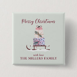 Bóton Quadrado 5.08cm Cheio de presentes, verde-claro