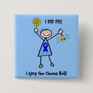 Bóton Quadrado 5.08cm Chemo Bell - Mulher Cancer Colon
