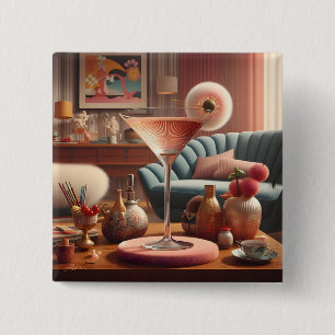 Bóton Quadrado 5.08cm Cherry Blossom Martini