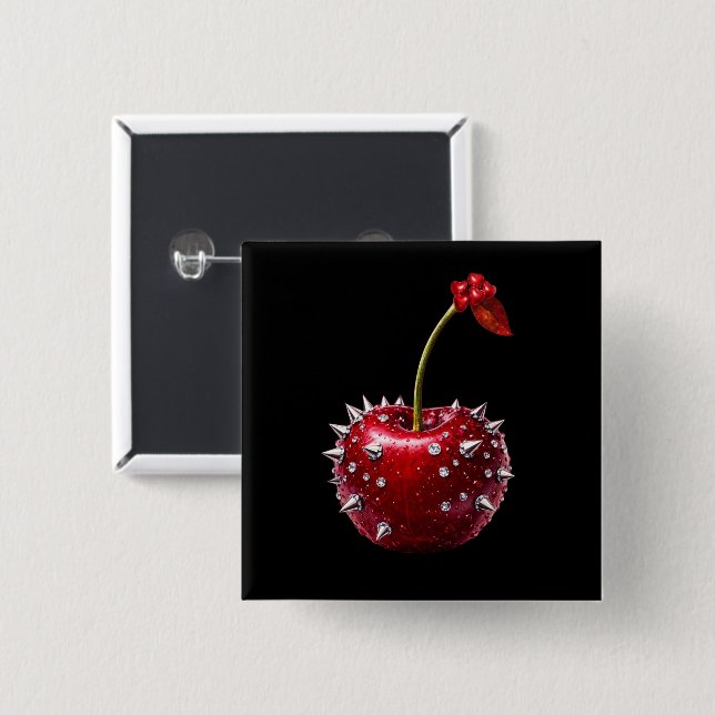 Bóton Quadrado 5.08cm Chery Rock Style Badge (Frente & Verso)