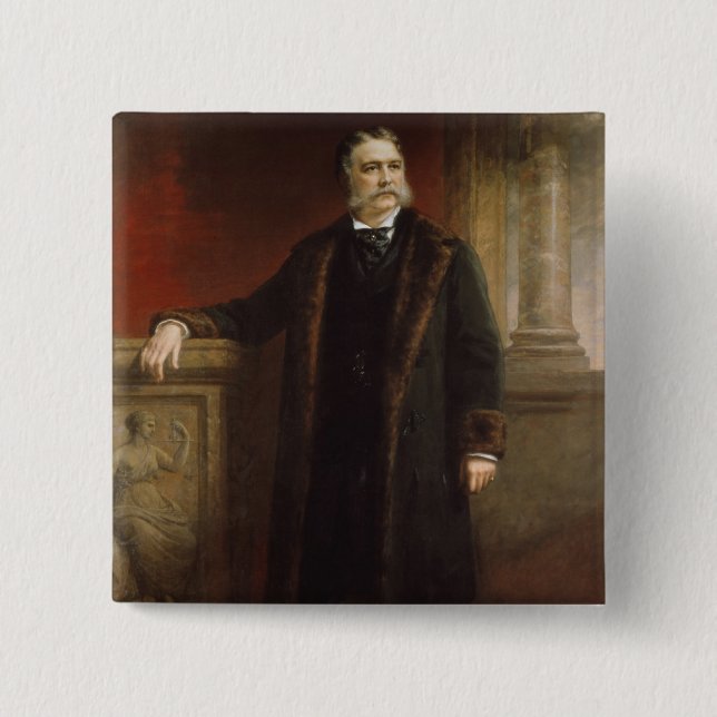 Bóton Quadrado 5.08cm Chester A. Arthur (Frente)
