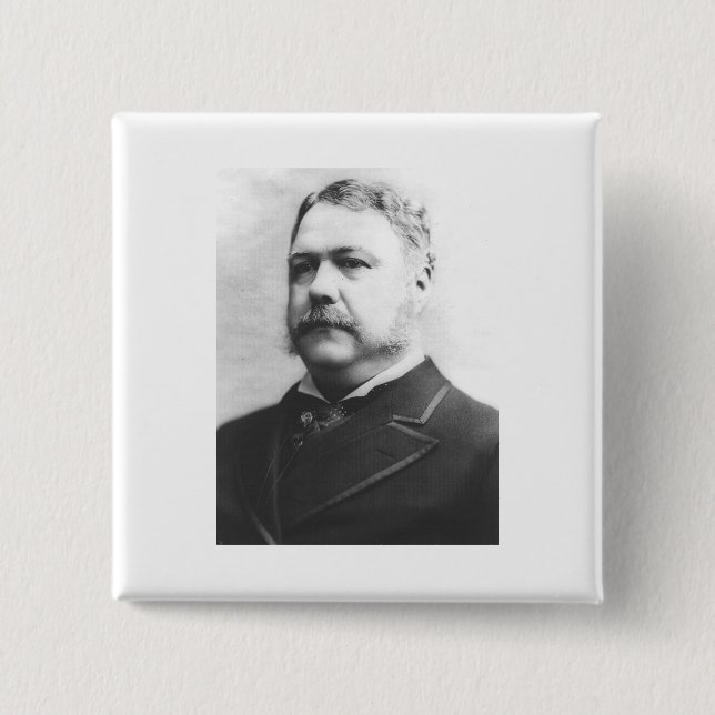 Bóton Quadrado 5.08cm Chester A. Arthur 21 (Frente)