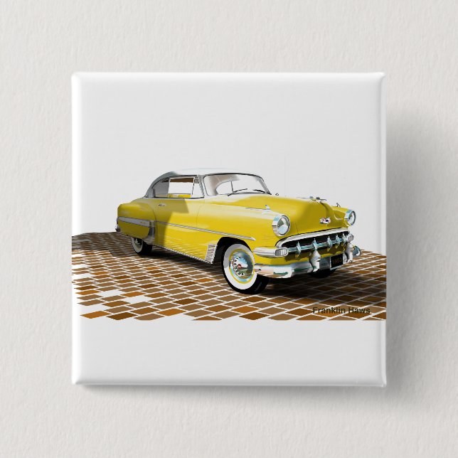 Bóton Quadrado 5.08cm Chevy 1953 (Frente)