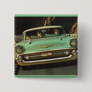 Bóton Quadrado 5.08cm Chevy Bel Air 1957