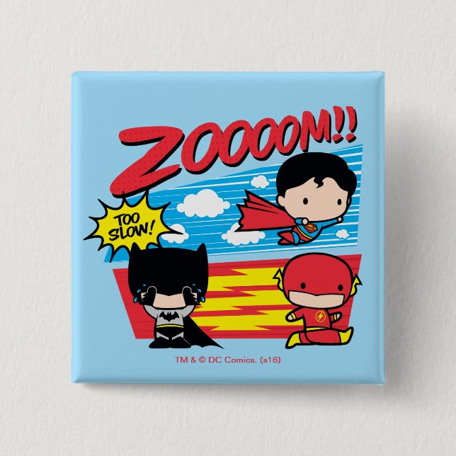 Bóton Quadrado 5.08cm Chibi Batman Muito Lento! (Frente)