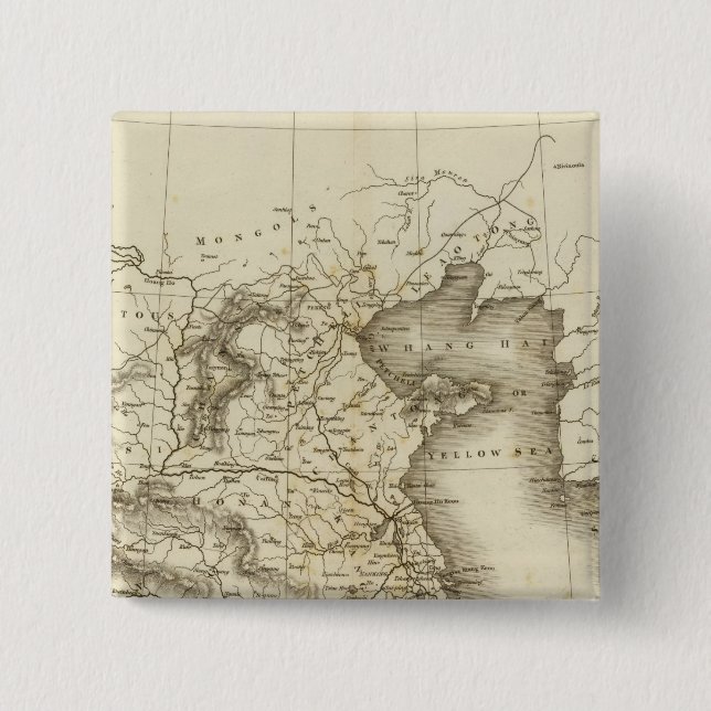 Bóton Quadrado 5.08cm China, Japão (Frente)