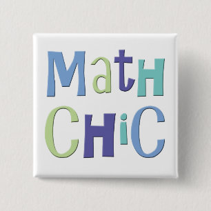 Bóton Quadrado 5.08cm Chique da matemática