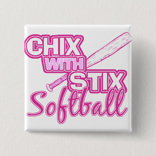 Bóton Quadrado 5.08cm Chix com softball de Stix