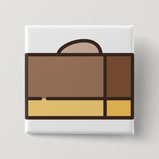 Bóton Quadrado 5.08cm chocolate (Frente)