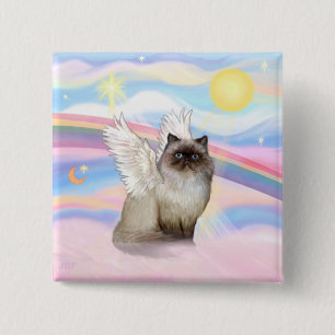 Bóton Quadrado 5.08cm Chocolate Point Himalayan Cat Angel