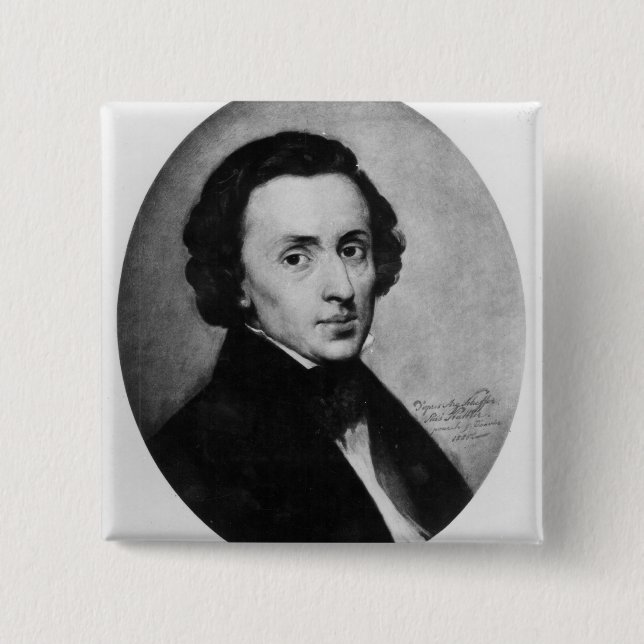 Bóton Quadrado 5.08cm Chopin, 1858 (Frente)