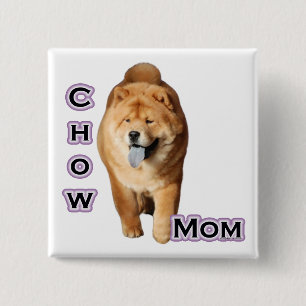 Bóton Quadrado 5.08cm Chow Chow Mãe 4 - Botão