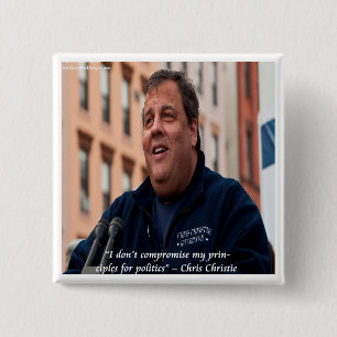 Bóton Quadrado 5.08cm Chris Christie: Dirigentes acima da política - Cit