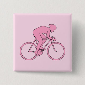 Bóton Quadrado 5.08cm Ciclista a Rosa
