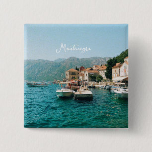 Bóton Quadrado 5.08cm Cidade costeira de Perast, Montenegro