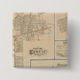 Bóton Quadrado 5.08cm Cidade de Muncie, Delaware Co com Yorktown