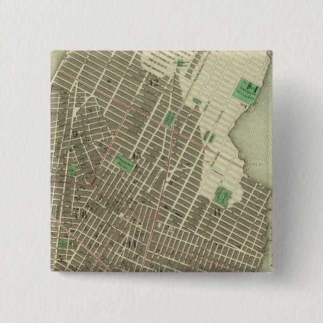 Bóton Quadrado 5.08cm Cidade De Nova Iorque (Frente)