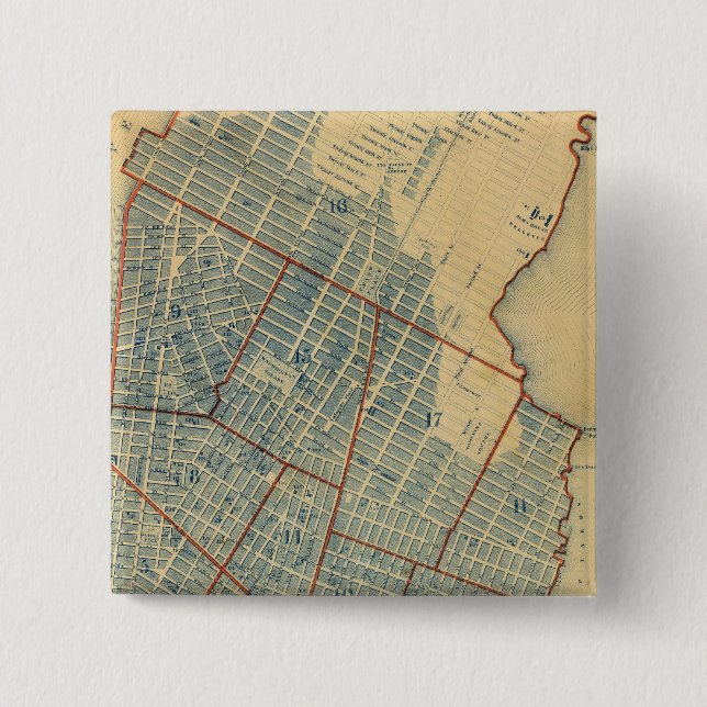 Bóton Quadrado 5.08cm Cidade de Nova Iorque (Frente)