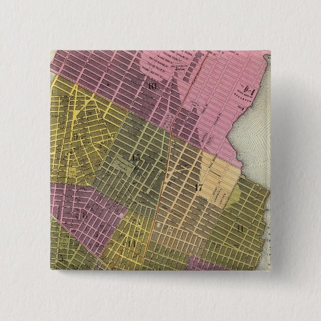 Bóton Quadrado 5.08cm Cidade De Nova Iorque 2 (Frente)